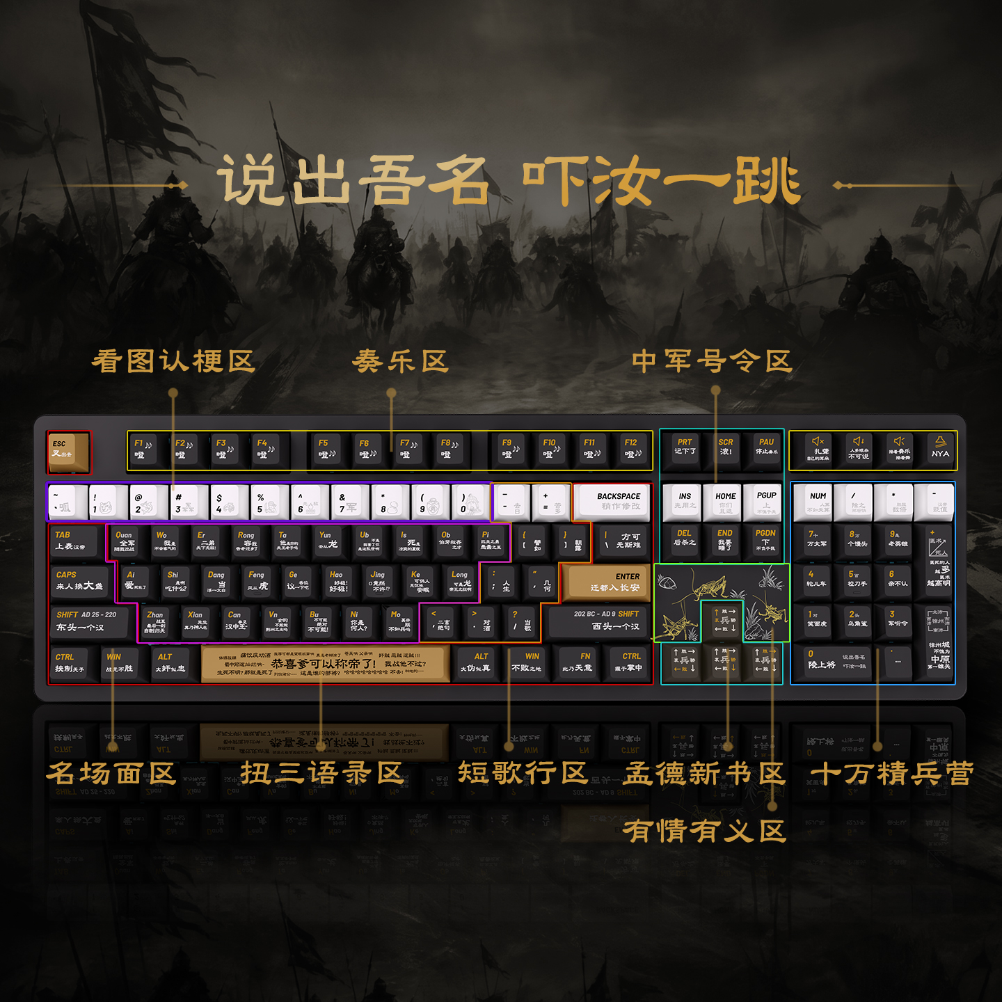 阿米洛 新三国主题键帽套装132颗热升华PBT